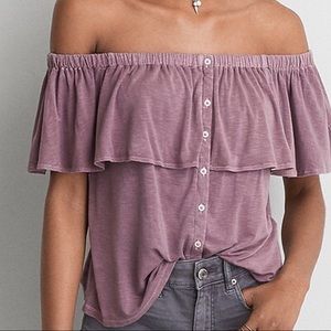 Off-the-shoulder AE top